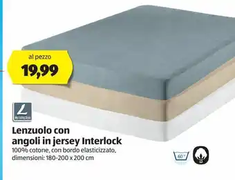 ALDI My living style lenzuolo con angoli in jersey interlock offerta