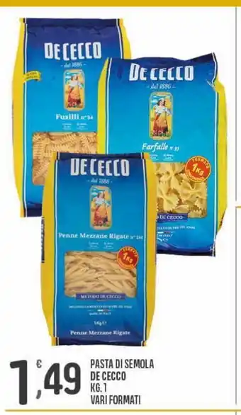 Eurospar Pasta di semola de cecco offerta