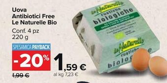 Carrefour Market Uova antibiotici free le naturelle bio offerta