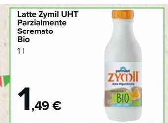 Carrefour Market Latte zymil uht parzialmente scremato bio offerta