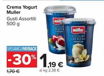 Carrefour Market Crema yogurt muller offerta