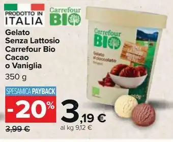 Carrefour Market Gelato senza lattosio carrefour bio cacao o vaniglia offerta