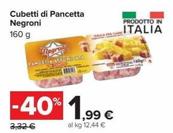 Cubetti di pancetta negroni