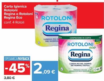 Carrefour Market Carta igienica rotoloni regina o rotoloni regina eco offerta
