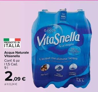 Carrefour Market Acqua naturale vitasnella offerta