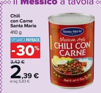 Carrefour Market Chili con carne santa maria offerta