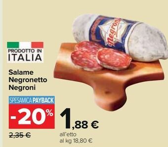 Carrefour Market Salame negronetto negroni offerta