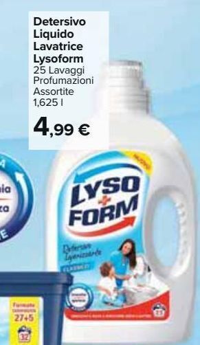 Carrefour Market Detersivo liquido lavatrice lysoform offerta