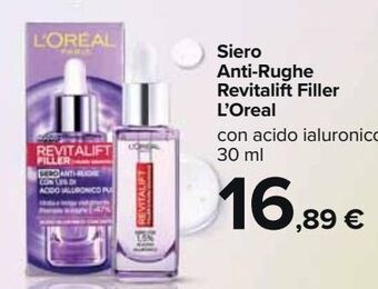 Carrefour Market Siero anti-rughe revitalift filler l'oreal offerta