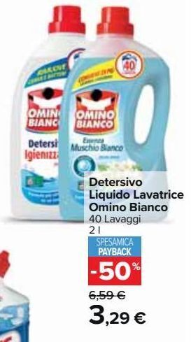 Detersivo liquido lavatrice omino bianco