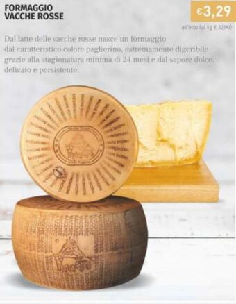 Prezzemolo e Vitale Formaggio Vacche Rosse offerta