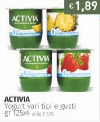 Prezzemolo e Vitale Activia Yogurt vari tipi e gusti gr 125x4 offerta