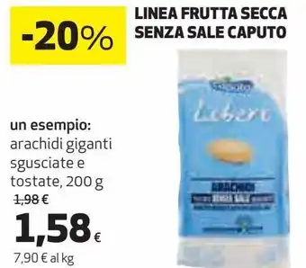 Coop Linea frutta secca senza sale caputo offerta