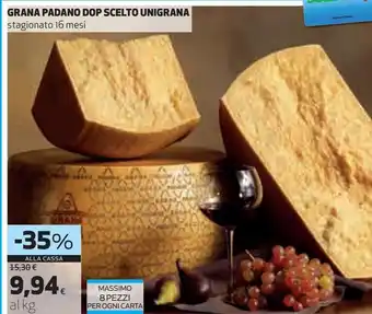 Coop Grana padano dio scelto unigrana offerta
