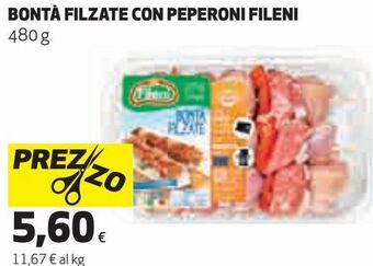 Coop Bonta filzate con peperoni fileni offerta