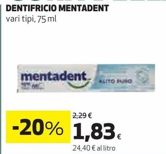 Coop Dentifricio mentadent offerta