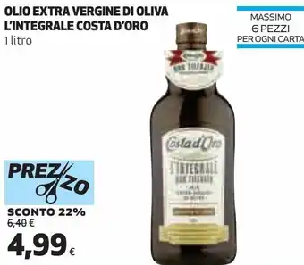 Coop Olio extra vergine di oliva l'integrale costa d'oro offerta