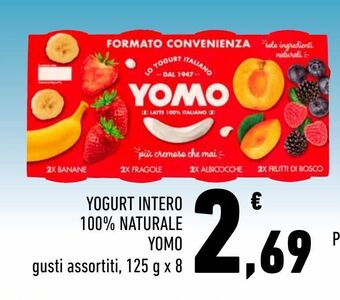 Conad Yogurt intero 100% naturale yomo offerta