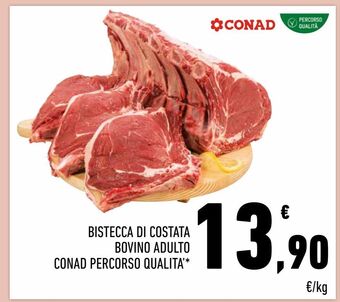 Conad Bistecca di costata bovino adulto conad percorso qualità offerta
