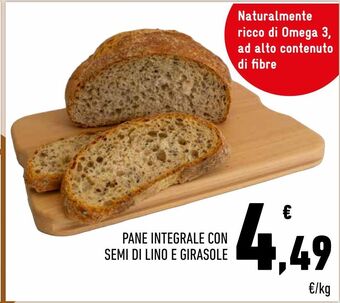 Conad Pane integrale con semi di lino e girasole offerta