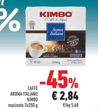 Conad Kimbo Caffè Aroma Italiano macinato 2x250 g offerta