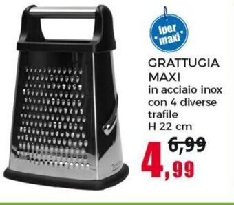 Happy Casa Grattugia Maxi in acciaio inox con 4 diverse trafile H 22 cm offerta