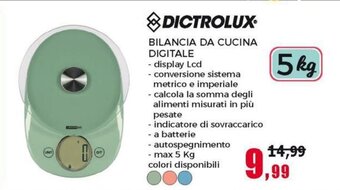 Happy Casa Dictrolux Bilancia Da Cucina Digitale 5 kg offerta