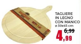 Happy Casa Tagliere in Legno Con Manico ø 30x45 cm offerta