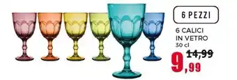 6 Calici in Vetro 30 cl 6 pezzi