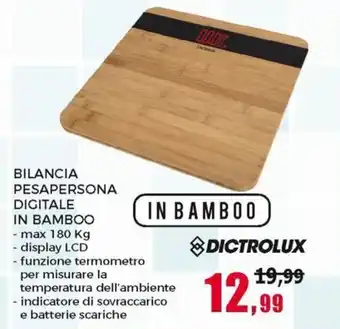 Dictrolux Bilancia Pesapersona Digitale in Bamboo