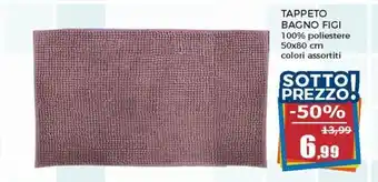 Happy Casa Tappeto Bagno Figi 100% poliestere 50x80 cm offerta