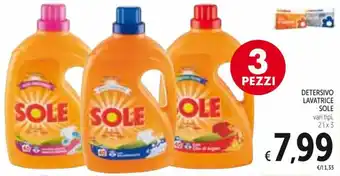 Spazio Conad Sole Detersivo Lavatrice vari tipi 2 l x 3 offerta