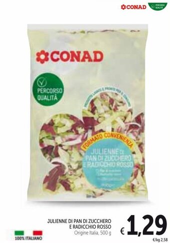 Spazio Conad Julienne Di Pan Di Zucchero e Radicchio Rosso 500 g offerta