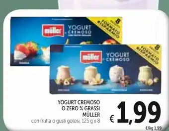 Spazio Conad Müller Yogurt Cremoso o Zero % Grassi con frutta o gusti golosi, 125 g x 8 offerta