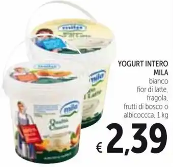Spazio Conad Mila Yogurt Intero bianco fior di latte, fragola, frutti di bosco o albicocca, 1 kg offerta
