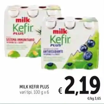 Spazio Conad Milk Kefir Plus vari tipi, 100 g x 6 offerta