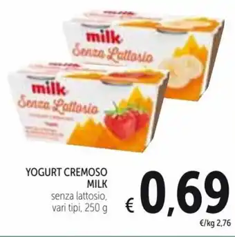 Spazio Conad Milk Yogurt Cremoso senza lattosio, vari tipi, 250 g offerta
