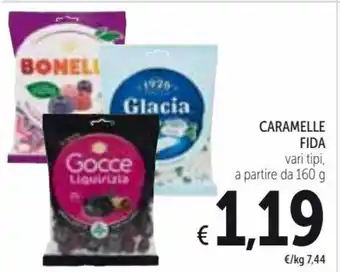 Spazio Conad Fida Caramelle vari tipi 160 g offerta