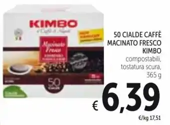 Spazio Conad Kimbo 50 Cialde Caffè Macinato Fresco 365 g offerta