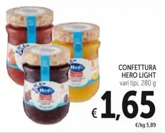 Spazio Conad Confettura Hero Light vari tipi 280 g offerta