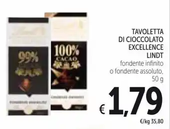 Spazio Conad Lindt Tavoletta di Cioccolato Excellence 50 g offerta