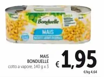 Spazio Conad Bonduelle Mais cotto a vapore 140 g x 3 offerta