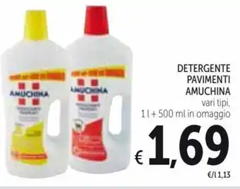 Spazio Conad Amuchina Detergente Pavimente vari tipi 1 l+500 ml offerta
