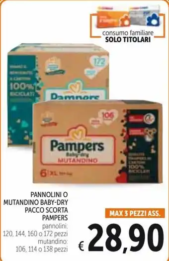 Spazio Conad Pampers Pannolini O Mutandino Baby-Dry Pacco Scorta offerta