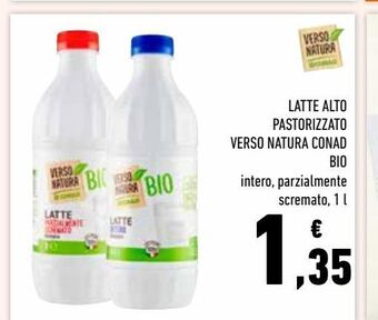 Conad Latte alto pastorizzato verso natura conad bio offerta
