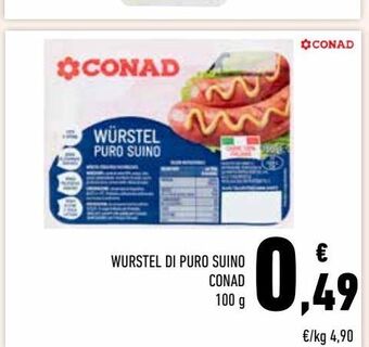 Conad Wurstel di puro suino conad offerta