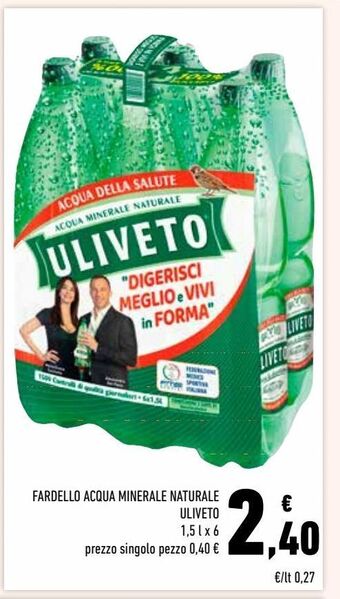 Conad Fardello acqua minerale naturale uliveto offerta