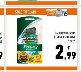 Conad Rasoio wilkinson xtreme3 sensitive offerta