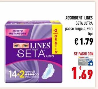 Conad Assorbenti lines seta ultra offerta