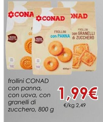 Conad Frollini conad con panna, con uova, con granelli di zucchero offerta